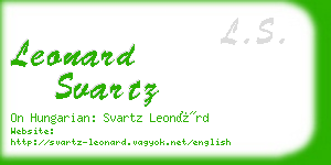 leonard svartz business card